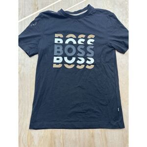Hugo Boss Black Label Men's Black Tiburt 414 Graphic Logo Crew-Neck T-Shirt S